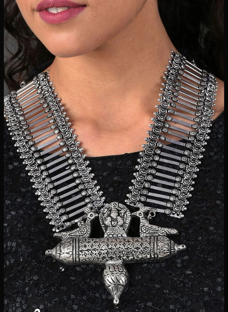 SOHI Silver Plated Designer Necklace