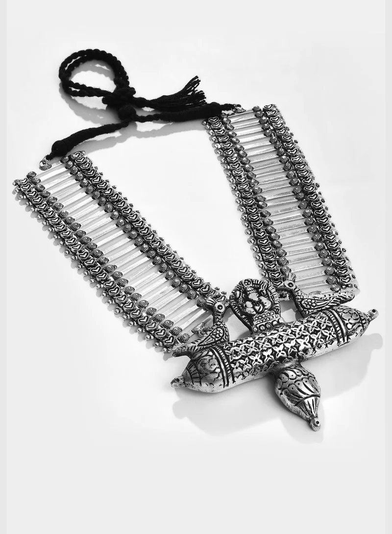 SOHI Silver Plated Designer Necklace