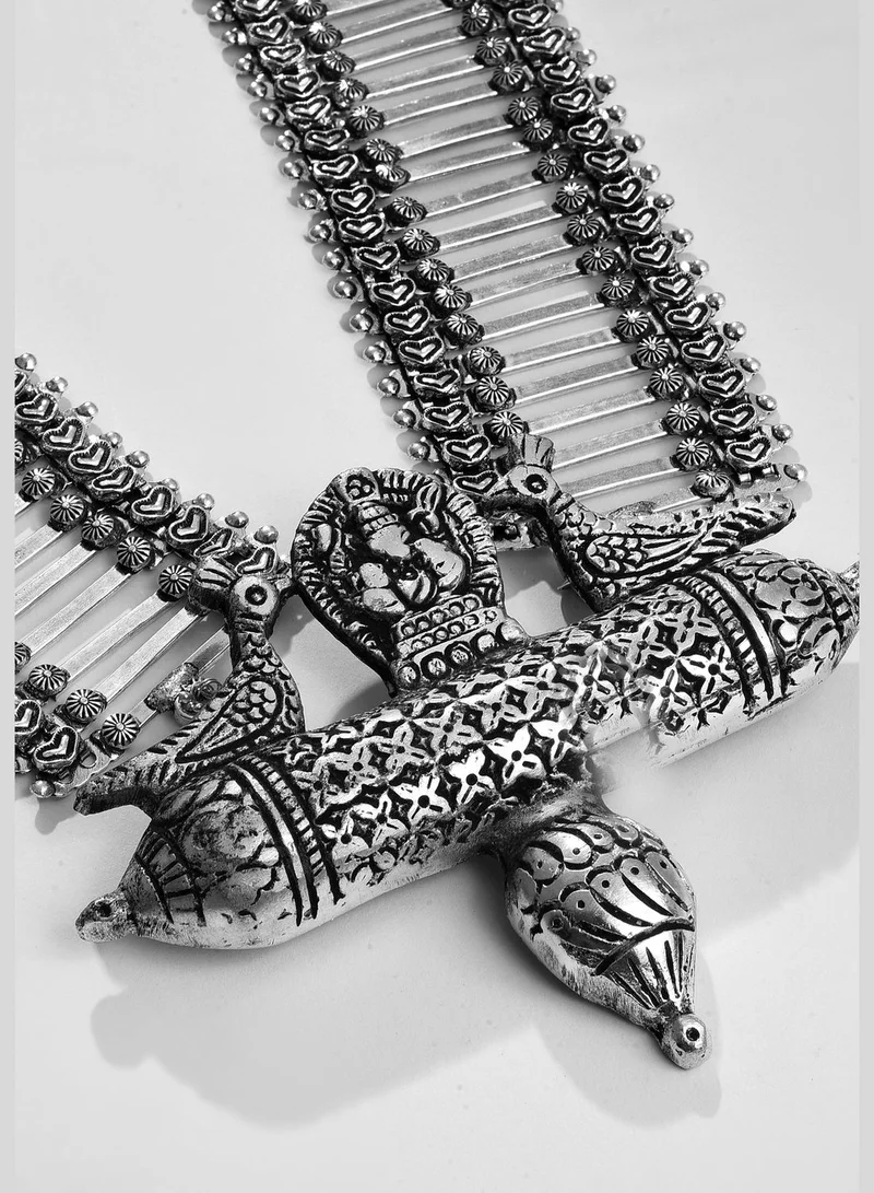 SOHI Silver Plated Designer Necklace