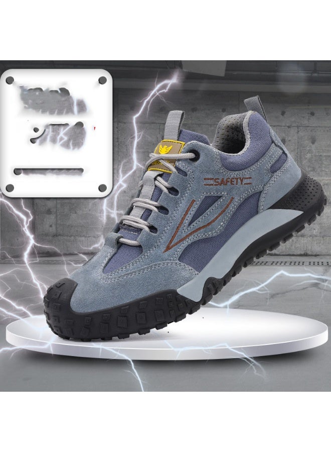 NIBEMINENT أحذية أمان غير قابلة للتدمير للرجال أحذية عمل خفيفة أحذية أمان للرجال أحذية عمل مقاومة للثقب أحذية ذات رأس فولاذي - Image 1