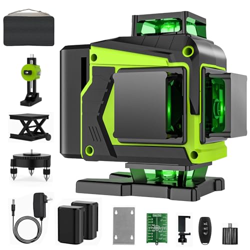 ENRIPRT 16 Line Laser Level 360 Self LevelingProfessional 4x360Green Cross Line laser Level Tool for Construction and Picture Hanginglazer leveler tool with 2 BatteriesMagnetic Bracket Remote Control - Image 1