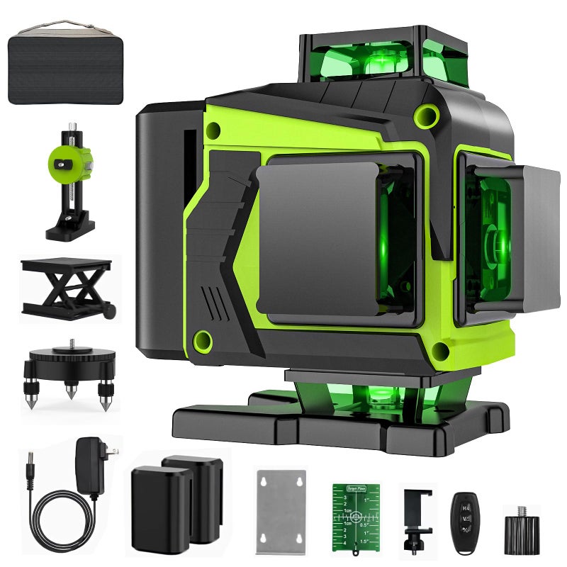 ENRIPRT 16 Line Laser Level 360 Self LevelingProfessional 4x360Green Cross Line laser Level Tool for Construction and Picture Hanginglazer leveler tool with 2 BatteriesMagnetic Bracket Remote Control - Image 2