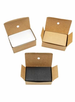 Y&D 300Pcs Blank Kraft Paper Cards, Double-sided Available Word Card, Business Cards Message Card DIY Gift Note Tags Scratch Flash  - Image 1