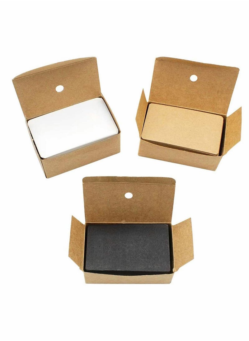 Y&D 300Pcs Blank Kraft Paper Cards, Double-sided Available Word Card, Business Cards Message Card DIY Gift Note Tags Scratch Flash  - Image 1