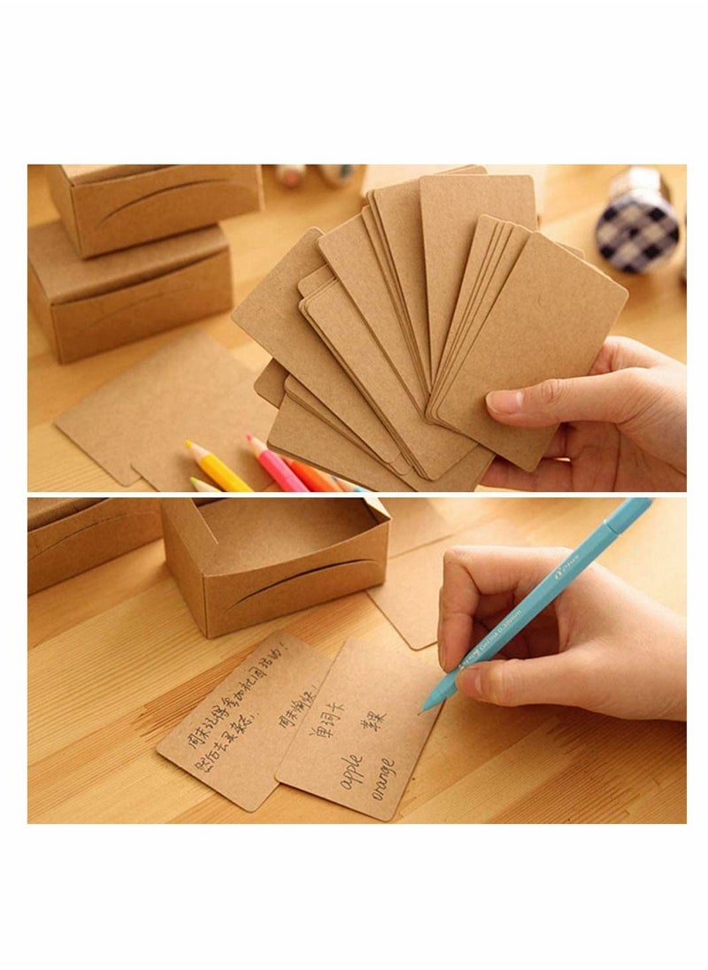 Y&D 300Pcs Blank Kraft Paper Cards, Double-sided Available Word Card, Business Cards Message Card DIY Gift Note Tags Scratch Flash  - Image 3
