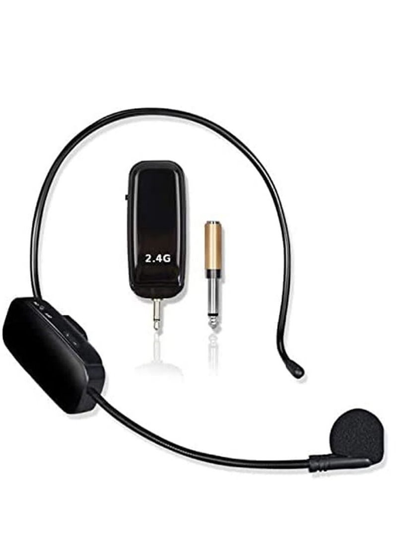 Mike Music Wireless Microphone, Amplifier Microphone and Headset 2 in1 Rechargeable 2.4G Wireless Mic Headset with Wireless Receiver for Voice Amplifier, Stage Speaker, Public Speaking and Teaching  - Image 1