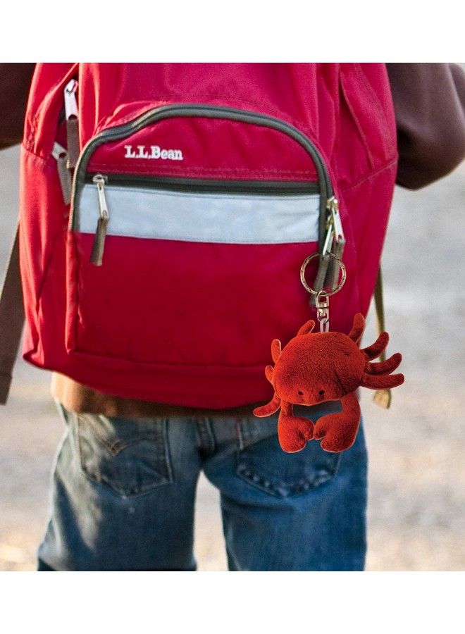 Puzzled حامل مفاتيح محشو على شكل سرطان البحر الأحمر لعبة حيوانات محشوة فرو ناعم حيوانات الحياة البحرية سحر سرطان البحر حلقة مفاتيح زينة لطيفة لعبة محشوة إكسسوار رفيق ممتع 4 بوصات - Image 4