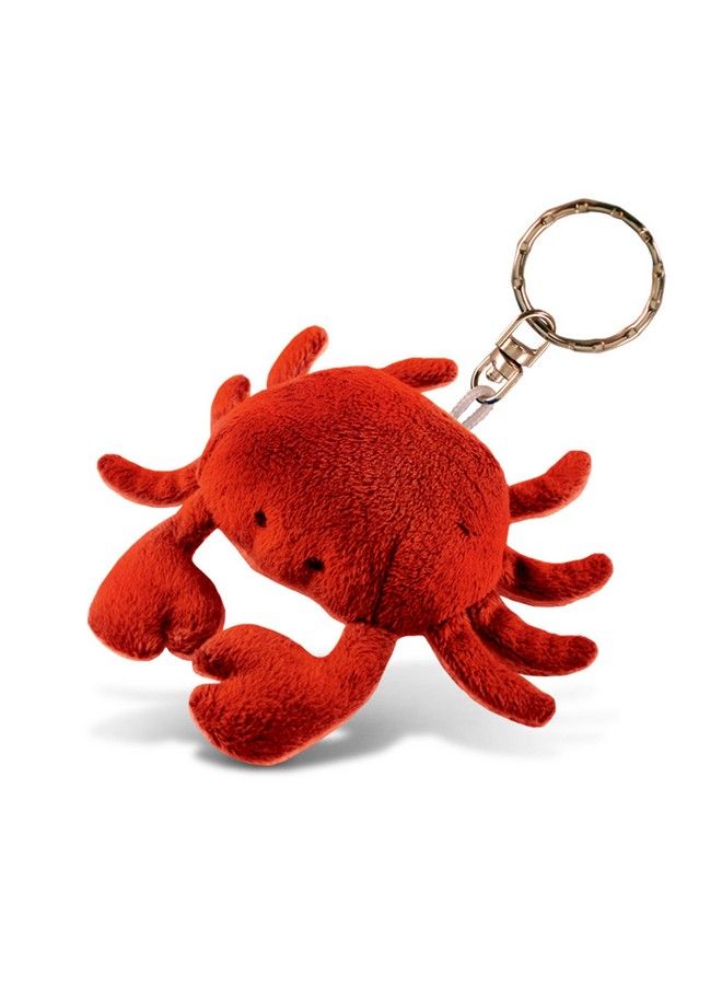 Puzzled حامل مفاتيح محشو على شكل سرطان البحر الأحمر لعبة حيوانات محشوة فرو ناعم حيوانات الحياة البحرية سحر سرطان البحر حلقة مفاتيح زينة لطيفة لعبة محشوة إكسسوار رفيق ممتع 4 بوصات - Image 2