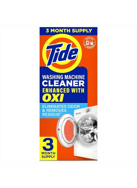 Washing Machine Cleaner by Tide, Washer Machine Cleaner with Oxi for Front and Top Loader Washer Machines, Deep Cleaning Odor Eliminator, 3 Month Supply
