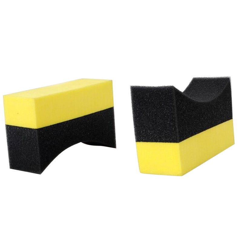 2pcs Car Tire Waxing Polishing Sponge Brush Wheel Cleaning Sponge Pad - Image 1