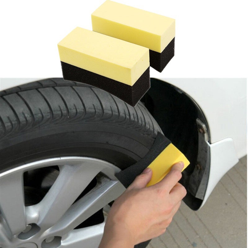 2pcs Car Tire Waxing Polishing Sponge Brush Wheel Cleaning Sponge Pad - Image 5