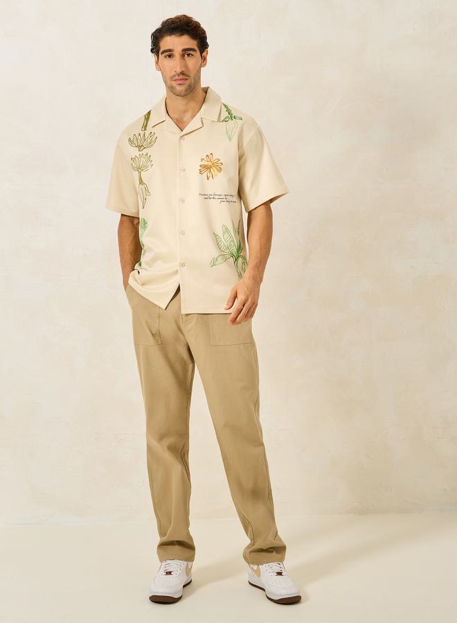 Styli Premium Printed Relaxed Fit Resort Shirt  - Image 2