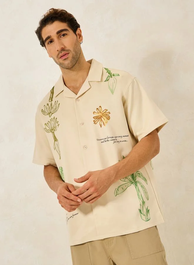 Styli Premium Printed Relaxed Fit Resort Shirt