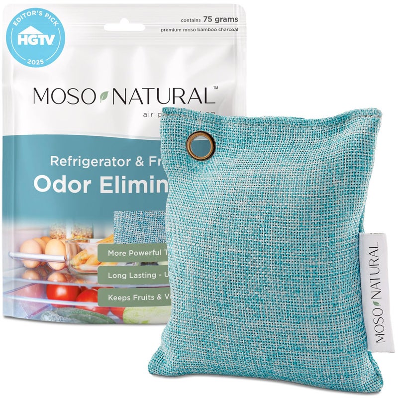 MOSO NATURAL ماسو ناتشورال مزيل روائح الثلاجة اختيار محرري HGTV فحم البامبو مزيل روائح الثلاجة والفريزر غير معطر وقابل لإعادة الاستخدام - Image 3