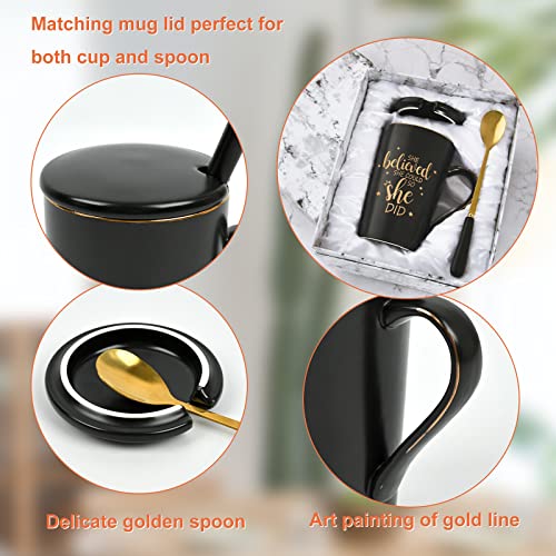 Maustic She Believed She Could So She Did Mug, Graduation Gifts for Her, Coffee Mugs for Women, Congratulations Inspirational Motivational Gifts for Women, Congrats Gift, 14 Oz Black with Gift Box - Image 5