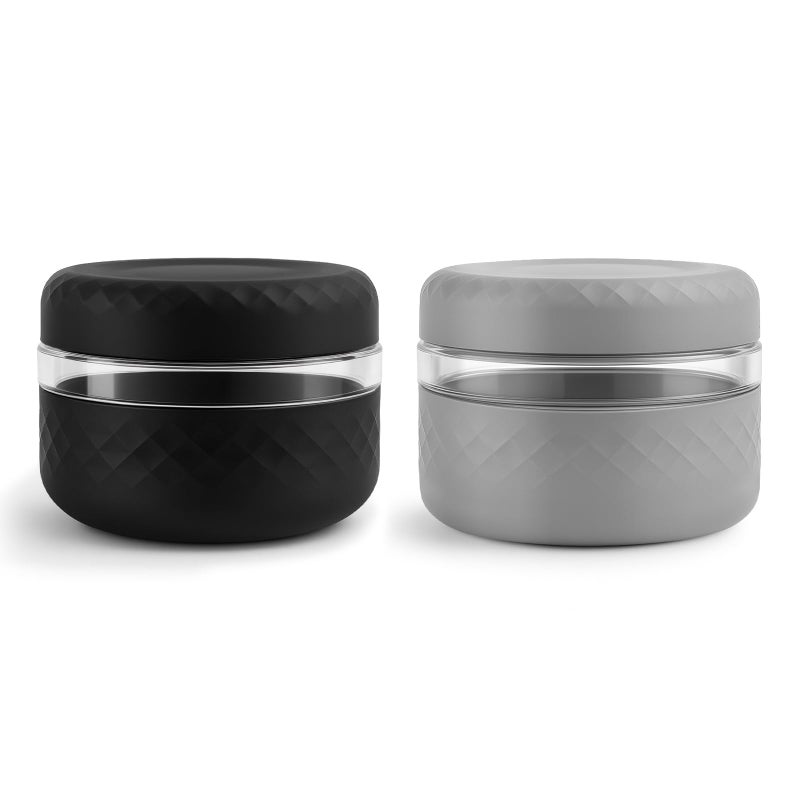Cafezi 2 Pack 16 oz Glass Lunch Bowl Containers with Lids | Leak & Spill Proof, BPA-Free, Microwave & Dishwasher Safe, Airtight Meal Prep & Food Storage Jar for Lunch, Salad, Soup, Oats, Stew, Yogurt - Image 1