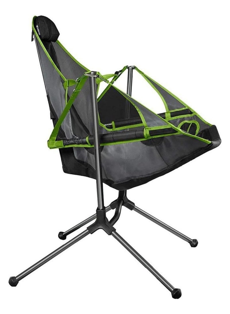 كينغ كامب كرسي محمول قابل للطي في الهواء الطلق كرسي حديقة أرجوحة كرسي شاطئ القمر مع وسادة للتخييم الصيد كرسي محمول خفيف، لون واحد - Image 2