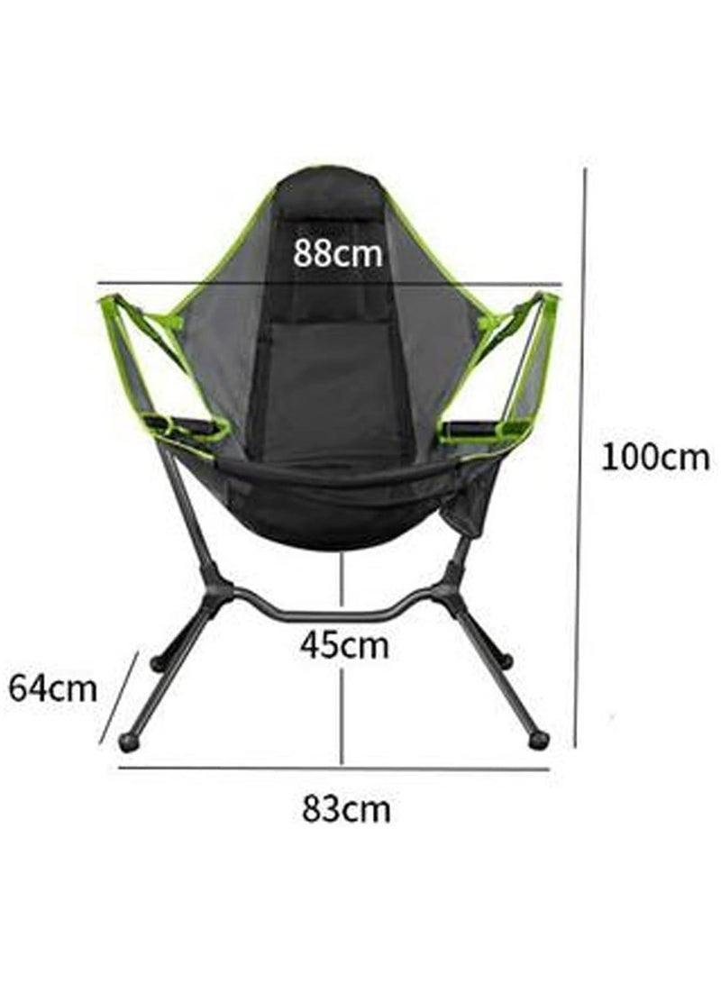 كينغ كامب كرسي محمول قابل للطي في الهواء الطلق كرسي حديقة أرجوحة كرسي شاطئ القمر مع وسادة للتخييم الصيد كرسي محمول خفيف، لون واحد - Image 3