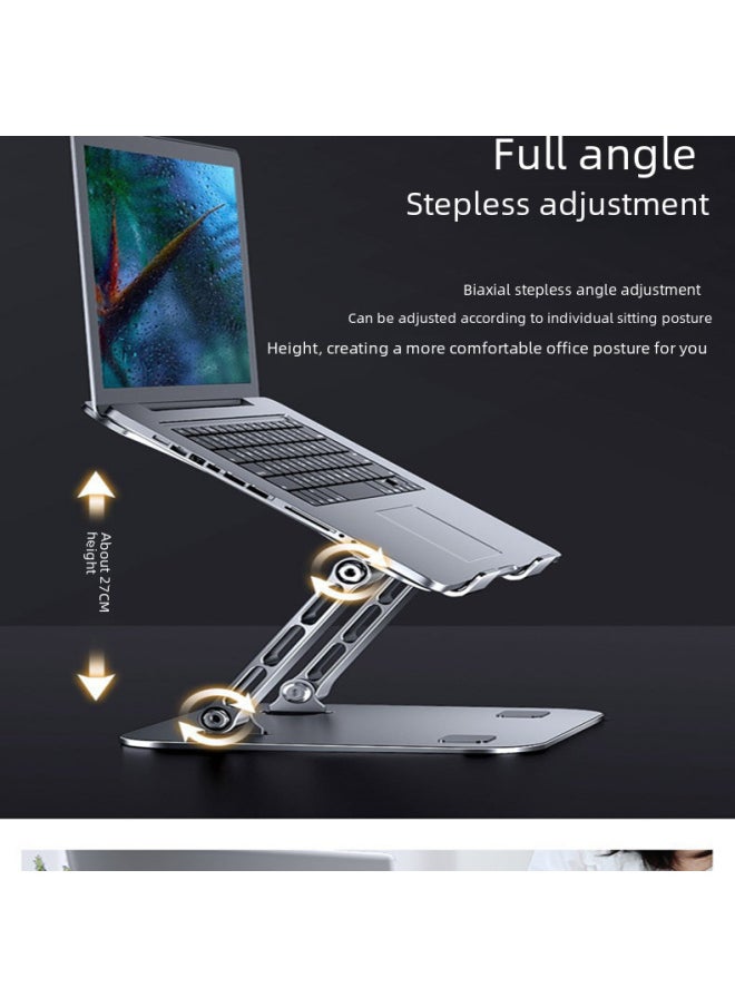 Generic - Adjustable Height Aluminum Alloy Laptop Stand Desktop Cooling Rack Suspended Computer Bracket Digital Computer Accessories-Color:Generation 515 Aluminum Alloy: Gray - Image 1