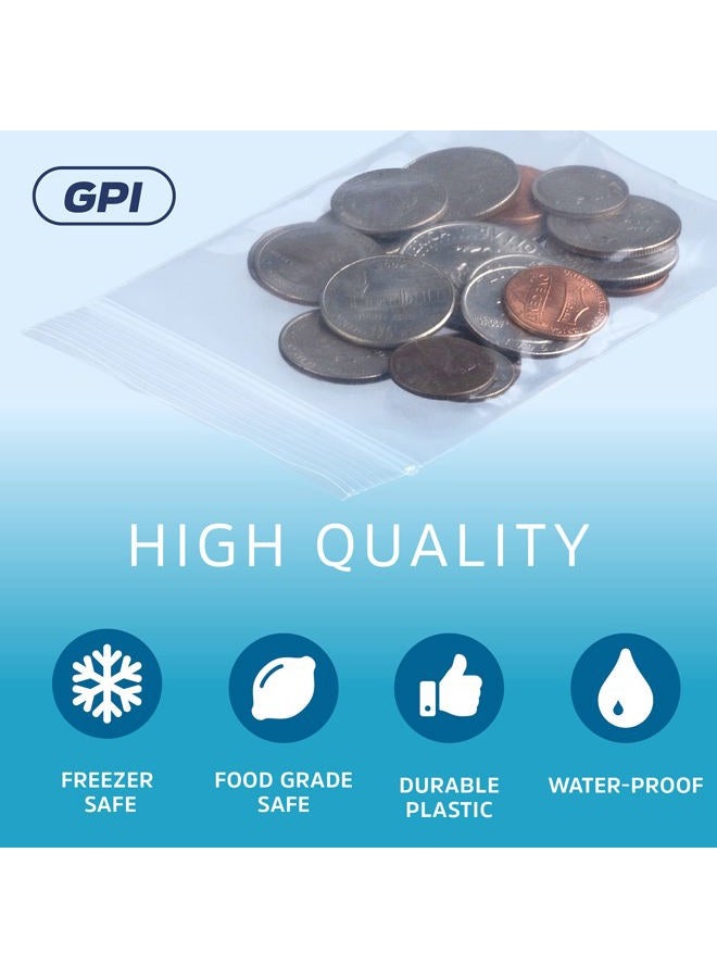 GPI POLY GPI - 3" X 4" Clear Plastic Zip Bags, 100 Count, Heavy-Duty 4 Mil Thick Durable Poly Baggies With Resealable Zipper Lock, Hang-Hole For Display. - Image 4