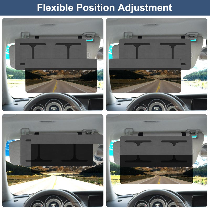 NAZZO Polarized Sun Visor Extender for Car, Car Visor Extender Attachment Sun Blocker, Anti-Glare Removable PC Lens to Expand Sunshade for Safe Driving, Grey - Image 2