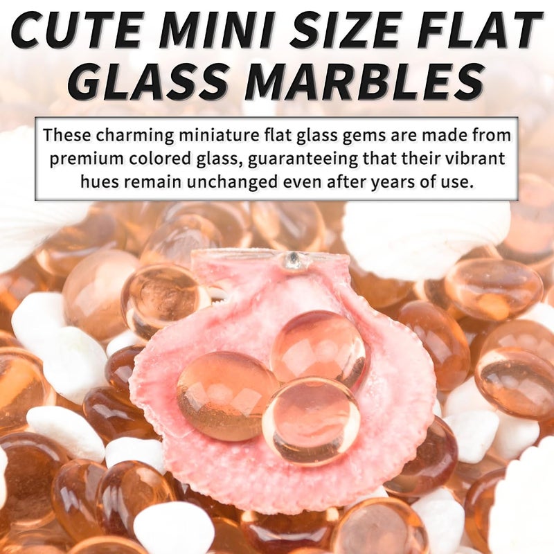 Foncomy 1 LB Pink Flat Glass Beads, 160-180PCS Small Glass Marbles, Mini Flat Round Pebbles for Vase Filler and Floral, Fish Tank Rocks Decorative Gemstones for Home and Aquarium Décor - Image 5