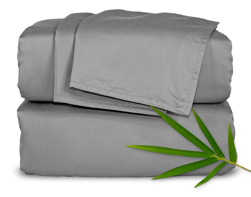 Pure Bamboo Pure Bamboo Split King Bed Sheet Set  Genuine 100% Organic Viscose Derived from Bamboo  Soft & Cooling  Double Stitching  Lifetime Quality Promise *Not for Split Top (Split King  Stone Grey)  - Image 1