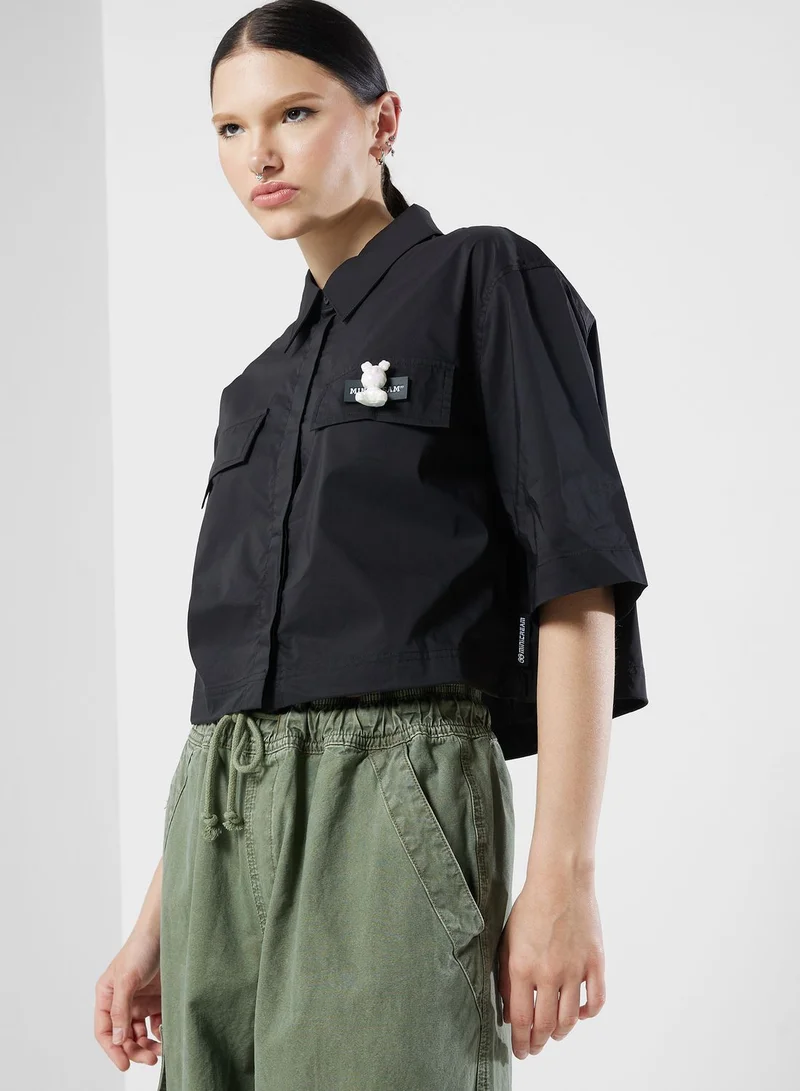 Mini Cream 2 Pocket Logo Shirt
