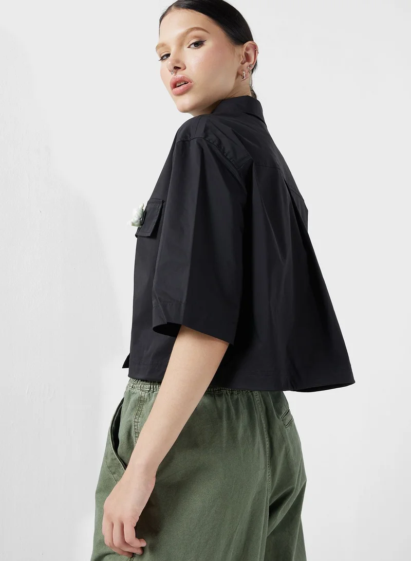 Mini Cream 2 Pocket Logo Shirt