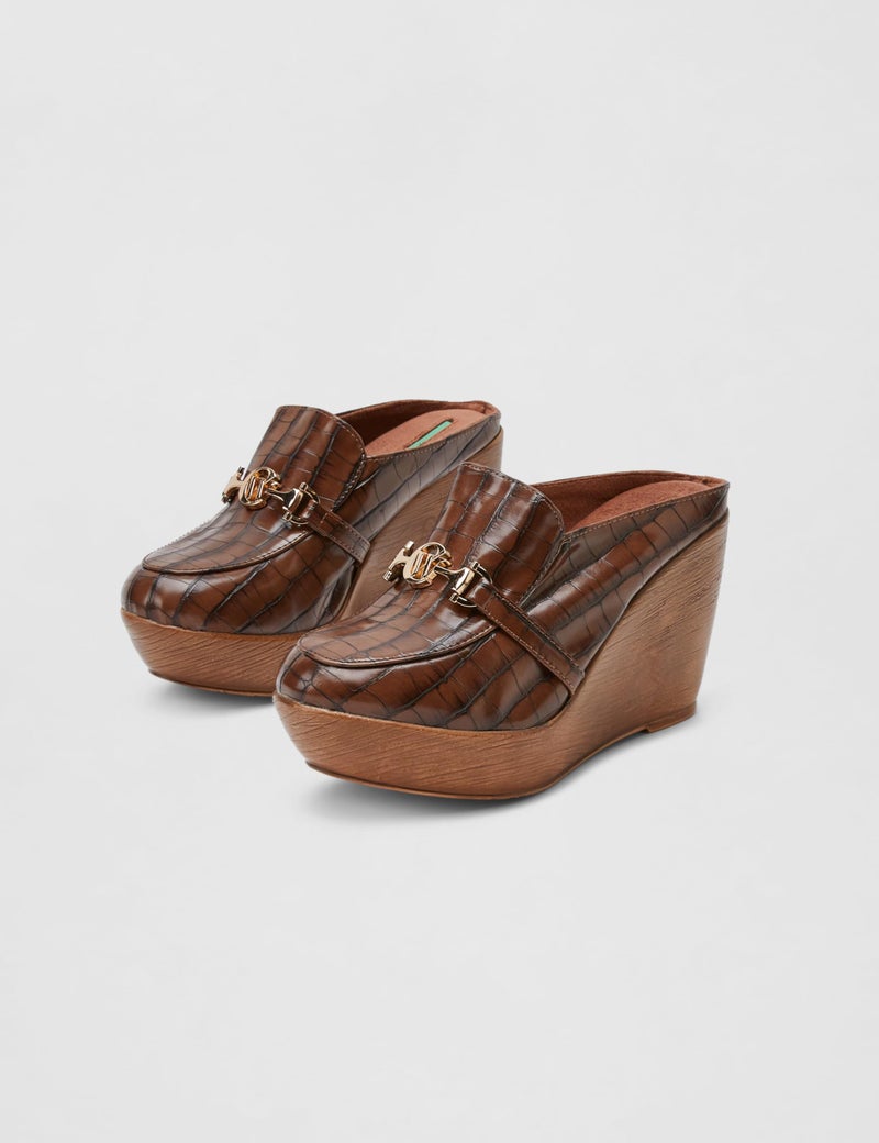 Catwalk Women Stylised Wedges Sneakers 10179 (Brown-7) - Image 5