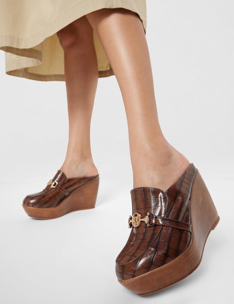 Catwalk Women Stylised Wedges Sneakers 10179 (Brown-7) - Image 2