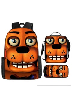Generic Toy bear large capacity backpack for primary and secondary school students, anime cartoon backpack, shoulder bag, pencil case, 3-piece set for both men and women  - Image 1