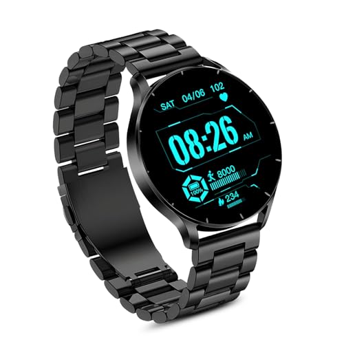 PunnkFunnk Metal Chain Active 2 Max Bluetooth Calling Smartwatch 1.3" Amoled Display 360 * 360 High Resolution 4.2 BT with, 100+ Sports Mode with IP68, Sp02 Tracking, AI Voice Assistant(Black) - Image 1