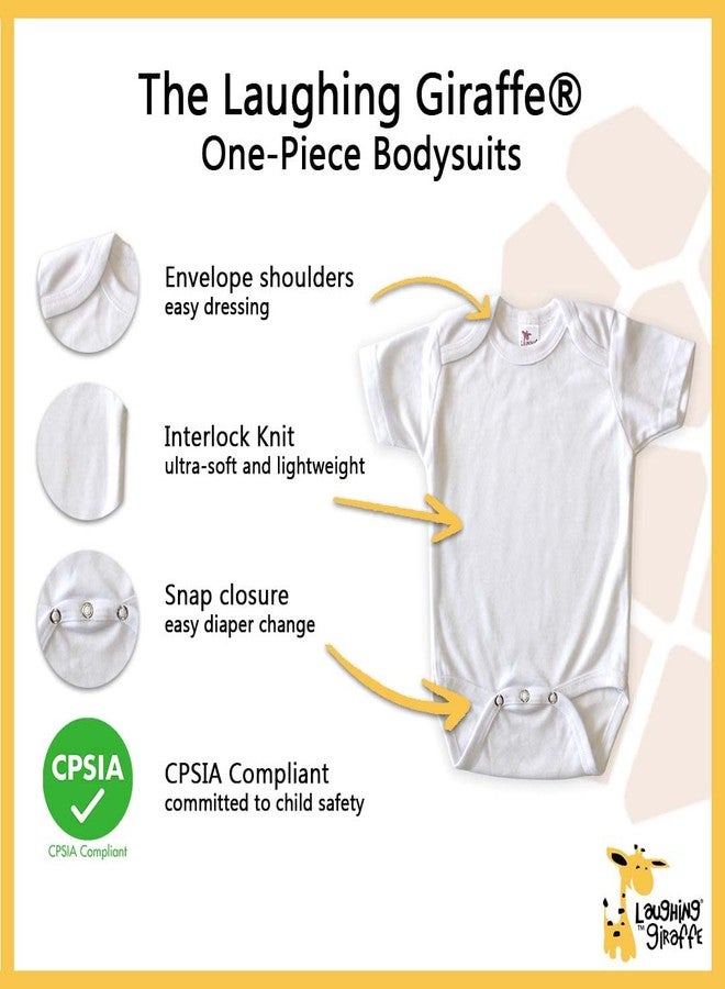 Laughing Giraffe Unisex Baby 4-Pack Short Sleeve Sublimation White Bodysuit 100% Polyester Wholesale Bulk (18-24 Months) - Image 2