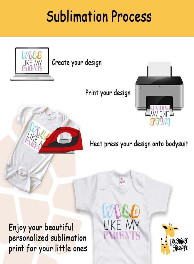 Laughing Giraffe Unisex Baby 4-Pack Short Sleeve Sublimation White Bodysuit 100% Polyester Wholesale Bulk (18-24 Months) - Image 4