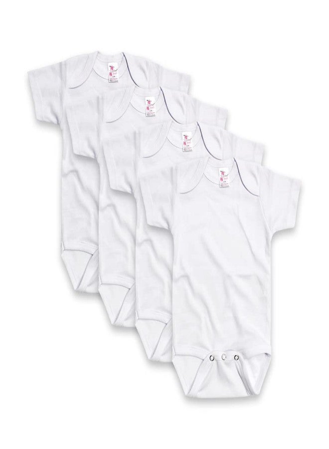 Laughing Giraffe Unisex Baby 4-Pack Short Sleeve Sublimation White Bodysuit 100% Polyester Wholesale Bulk (18-24 Months) - Image 1
