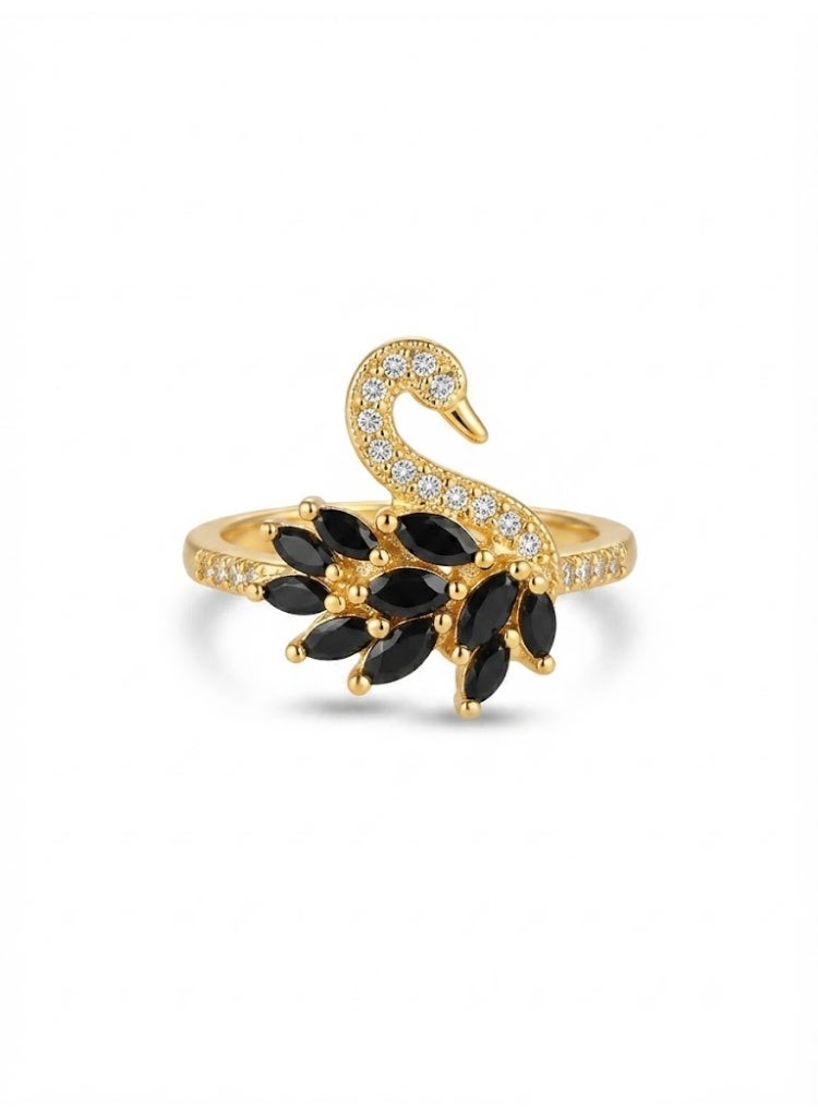 Luxurious Royal Swan Ring for Elegant Women – Made of 316 Pure Stainless Steel, Waterproof and Free Size for Effortless Sophistication.