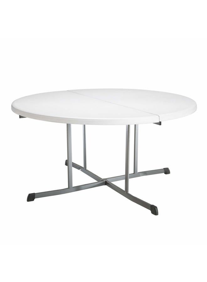 Lifetime 60 Inch, Round Commercial, Fold-in-Half Table,10 Year Limited warranty, White Granite Colour, LFT-5402 - Image 1