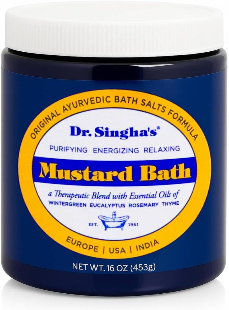 Dr. Singha's Mustard Bath - Therapeutic Bath Salts with Essential Oils, 16 Ounce - Image 1