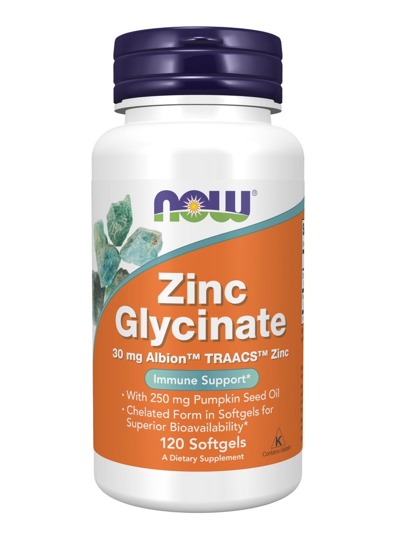 Now Zinc Glycinate 30Mg Softgels 120S