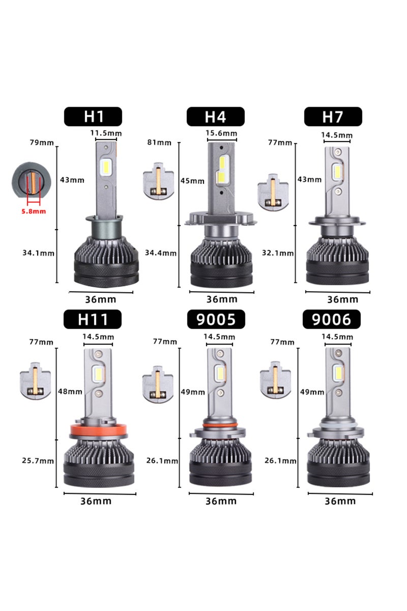 erorex H7 12V-60V 6000K DAWN KNIGHT K5C 24V H7 H4 H1 LED Truck Light Bulb H11 4300K 6000K 110W 24V Led Head - Image 5