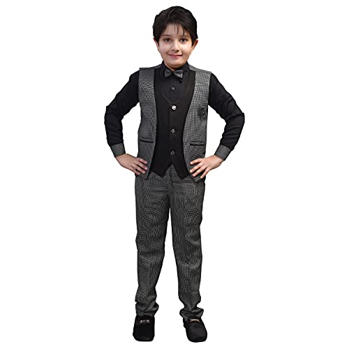ZOLARIO 3 Piece Boys Clothing Dress for Kids Boys, Coat, Pant & Shirt Set, Ideal for Wedding and Birthday.3-4 Years Black Color - Image 5