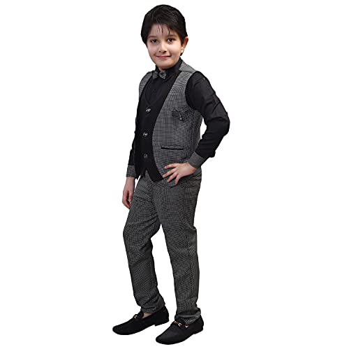 ZOLARIO 3 Piece Boys Clothing Dress for Kids Boys, Coat, Pant & Shirt Set, Ideal for Wedding and Birthday.3-4 Years Black Color - Image 1
