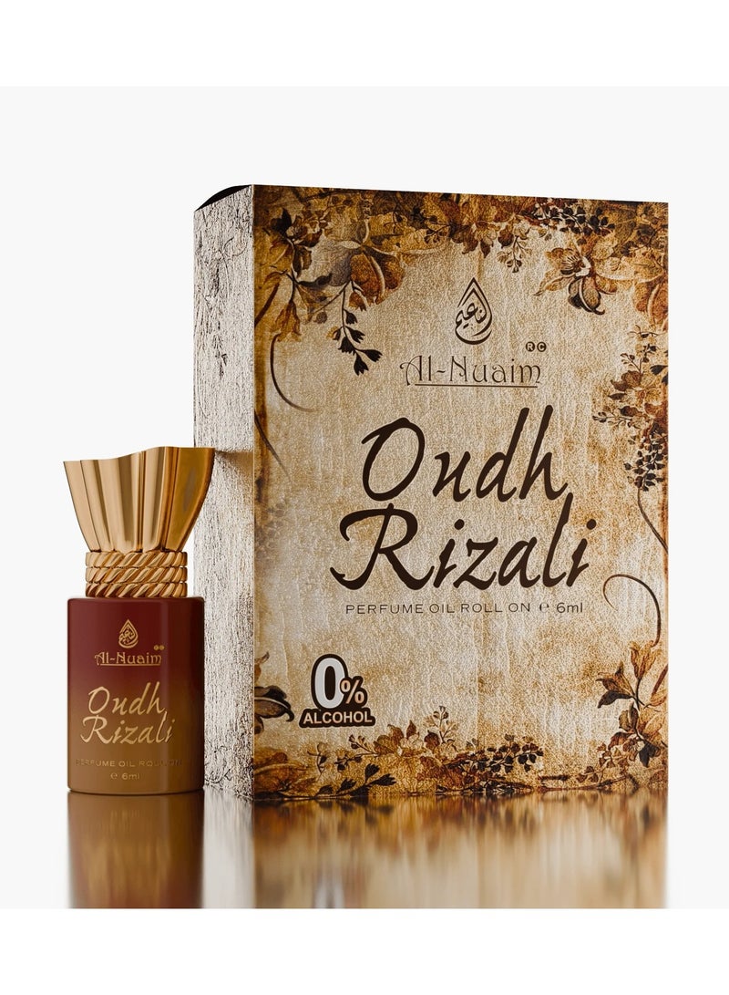 Al Nuaim Al-Nuaim Tohfa Series Oudh Rizali Attar Roll-On Perfume Oil for Women & Men (Unisex) – 6ml | Alcohol-Free Long Lasting Oud & Rose Concentrated Ittar | Pocket Size Arabic Fragrance for Daily Wear & Prayer - Image 1