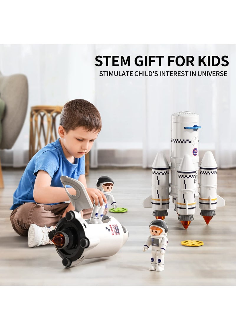 5-in-1 Space Shuttle Rocket Toy Set for Kids Ages 3-9: STEM Educational Aerospace Playset with Astronaut Figures, Projection Lamp - Science Adventure Gift for Boys & Girls 3+