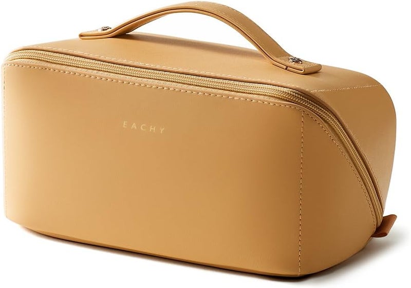 EACHY Travel Makeup Bag,Large Capacity Cosmetic Bags for Women,Waterproof Portable Pouch Open Flat Toiletry Bag Pattern Makeup Bag - Image 1