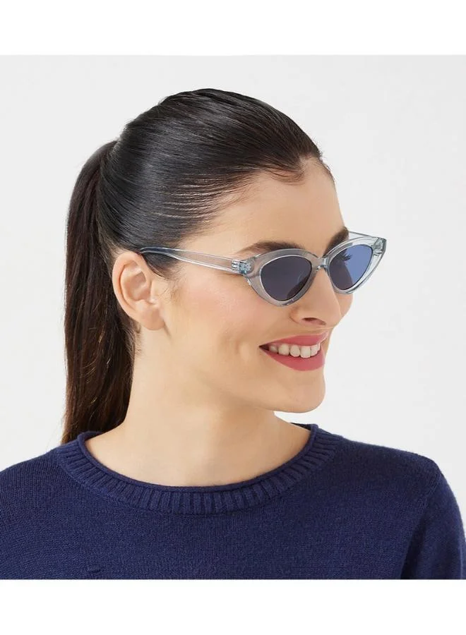 بلاك أوت نظارات شمسية نسائية بلاك آوت أوه ناتوريل بتصميم قطة مع حماية من الأشعة فوق البنفسجية (أزرق، أزرق)