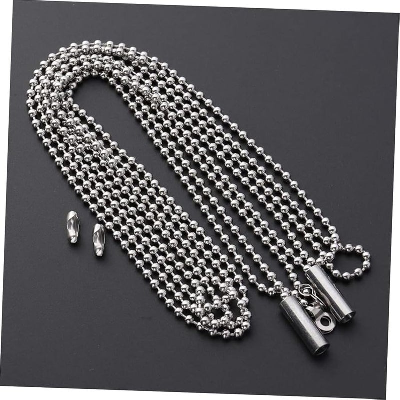 STOBOK 4 حزمة سلسلة سحب مخرّمة لتمديد مفتاح ضوء مروحة السقف فضي - Image 5