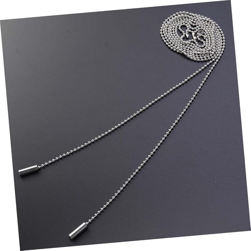 STOBOK 4 حزمة سلسلة سحب مخرّمة لتمديد مفتاح ضوء مروحة السقف فضي - Image 4