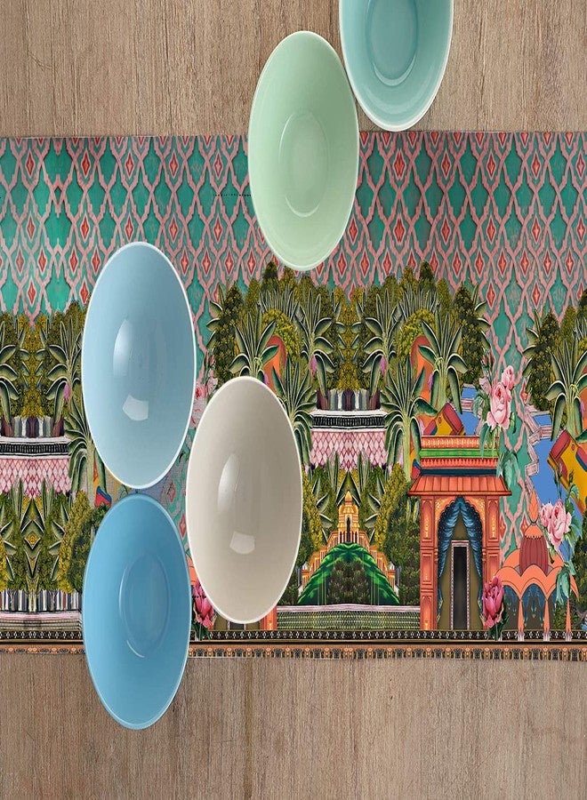 homewards Digitally Printed Royal Garden Aqua Table Runner Size 13X72 inches - Image 5